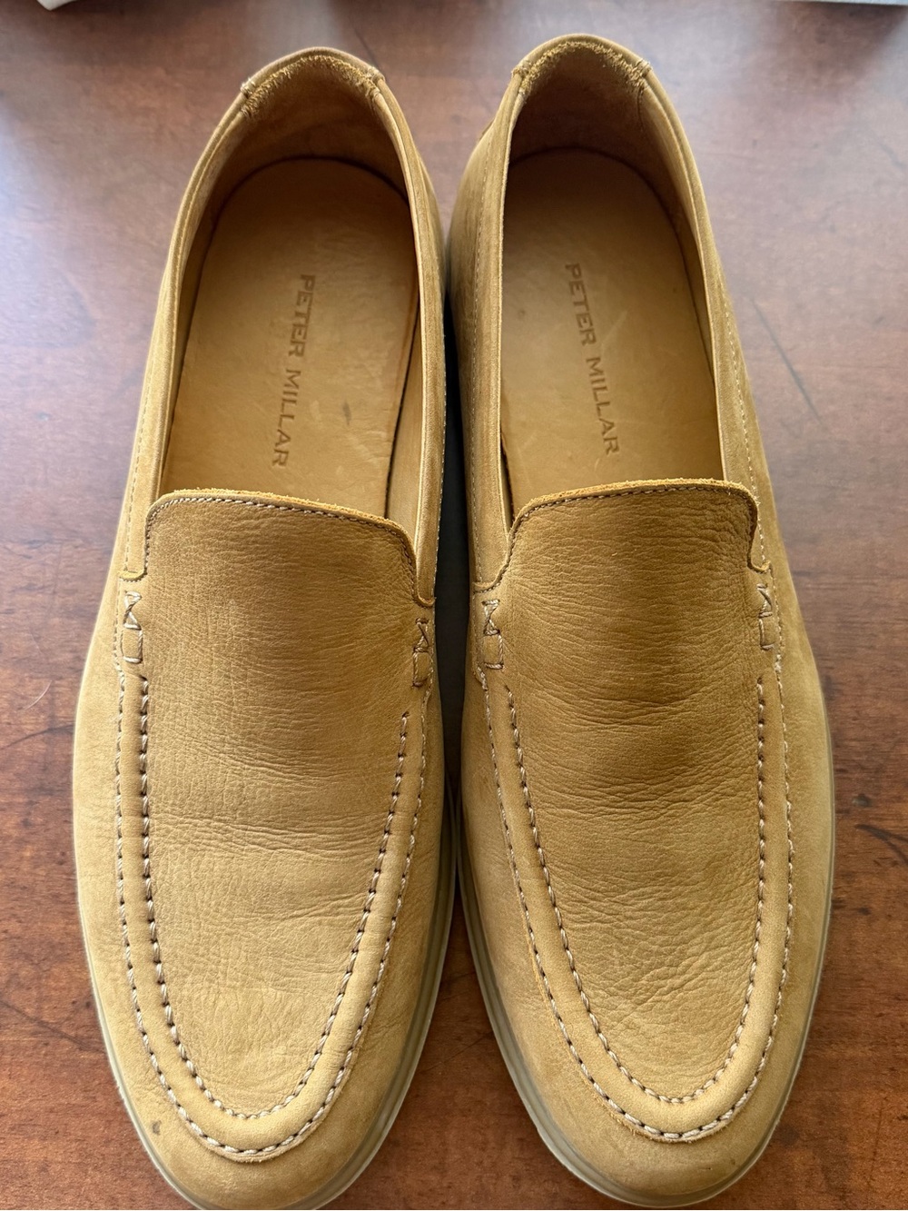 Peter Millar Excursionist Venetian Leather Slip-On Loafers Wheat Suede Size 9.5